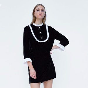 Zara Velvet Goth Dress L